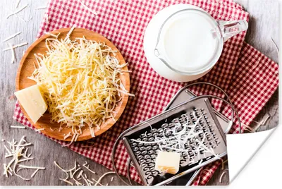 Produktbild von MuchoWow® Poster Zutaten für Nudelgericht mit Parmesankäse 60x40 cm - Schlafzimmerdekoration