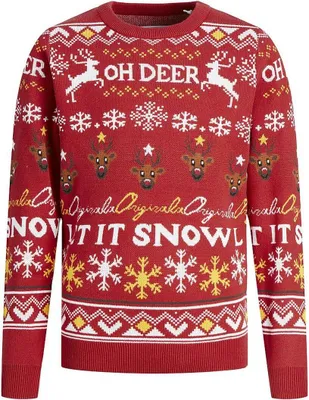 Zdjęcie produktu dla Sweter uni  JORHOHO Jack & Jones 12221312 Czerwony - 10 lat