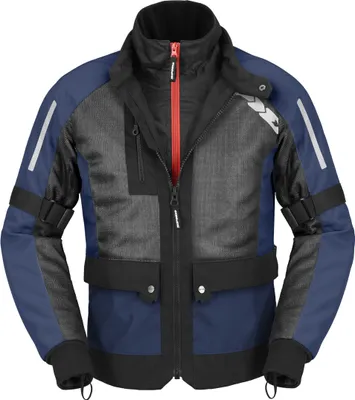Immagine prodotto di Spidi Net H2Out giacca impermeabile in tessuto da moto, nero/blu, XL