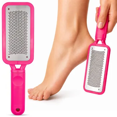 Produktbild von Fußraspel Metall 275cm Rosa doppelseitig Hornhautentferner Pediküre