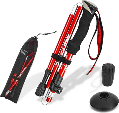 Produktbild von Leichter zusammenklappbarer Trekkingstock Fuenffacher Gehstock zum Wandern, Camping, Rucksackreisen