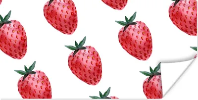 Produktbild von MuchoWow® Poster Erdbeere - Aquarell - Weiß 40x20 cm - Poster für die Wand - Poster Schlafzimmer