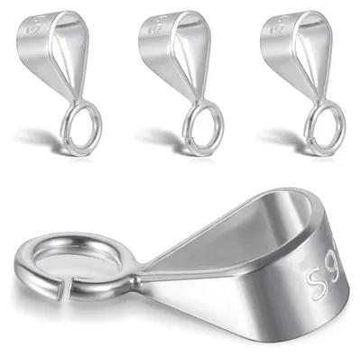 4x 925 Silber Schiebeverschluss für Ketten, 1 x 0,45 x 0,33 cm
