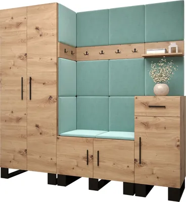 Produktbild von Garderobe ARTIN Set 1 mit gepolsterten Paneelen Industrial Design