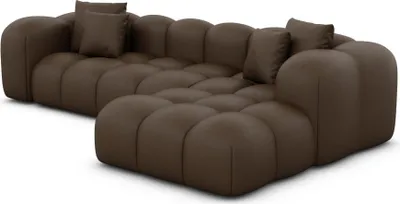 Produktbild von Kunstleder L-Form Sofa Valora Dunkelbraun Rechts