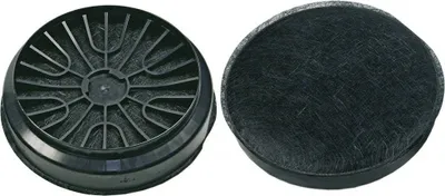 Two charcoal filters for a kitchen hood, shown from different angles.