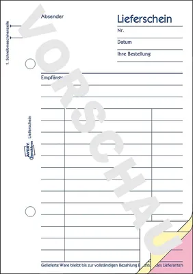 Produktbild von Formularbuch Lieferschein A6 selbstdurchschreibend 3x40 Blatt Packung mit 10 Stück