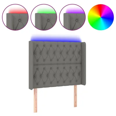 Produktbild von vidaXL LED Kopfteil Dunkelgrau 93x16x118/128 cm Stoff