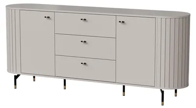 Produktbild von Masseno Kommode THIRA 190,1 cm Sideboard mit 3 Schubladen und 2 Türen für Wohnzimmer Schlafzimmer Modern 190,1x40x81 cm Kaschmir