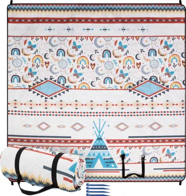 Produktbild von JEMIDI Boho Picknickdecke 200x200 - Picknickdecke groß - Stranddecke XXL - Campingdecke - Picknickdecke wasserdicht - Picknick Decke - Badedecke -