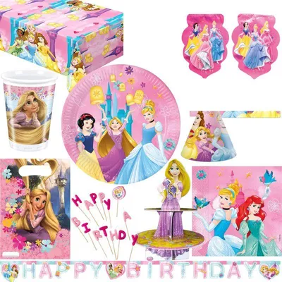 Produktbild von XL Rapunzel Partyset Geburtstagsdeko Kindergeburtstag Geburtstag Deko Party Disney Princess Prinzessin