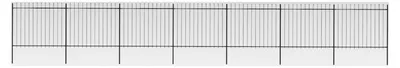 Produktbild von Metallzaun mit dekorativen Speerspitzen - Komplettset für den Garten, 150 cm hoch, Schwarz