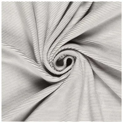 Velour Nicky gerippt uni ab 50 x 155cm OEKO-Tex Ripp-Stoff Cordjersey hellgrau