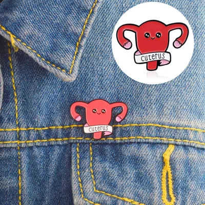 Produktbild von Cartoon Uterus Form Emaille Brosche Pin Kleidung Jeans Jacke Abzeichen Brust Pin Dekor