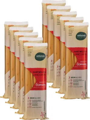 Produktbild von Naturata  Maccaroni lang, Hartweizen hell, 10 x 500 g
