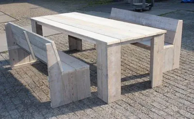 Produktbild von Gartenmöbel-Set Texel, Tisch 200 x 80 + 2 Bänke