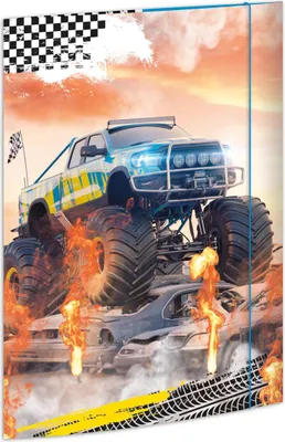 Produktbild von Gummizugmappe - A3 Monster Truck. Packung mit 3 Stück