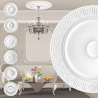 Produktbild von Marbet Design Stuckrosette aus EPS Styropor, weiß - Deckenrosette Stuck Wanddeko Wohnzimmer