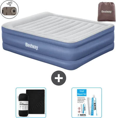 Immagine prodotto di Materasso gonfiabile Bestway - 2 persone - 152 x 203 x 61 cm - Grigio/Blu - Accessori inclusi