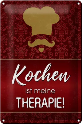 Produktbild von Blechschild Spruch 20x30cm Kochen ist meine Therapie