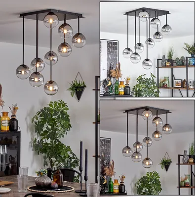 Produktbild von Isorella Deckenlampe aus Metall/Glas in Schwarz/Rauchfarben/Klar