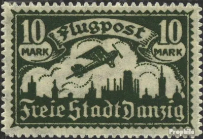 Produktbild von Briefmarken Danzig 1923 Mi 117  mit Durchstich, Zähnung evtl. fehlerhaft gestempelt Flugpost