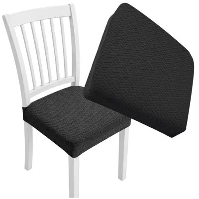 Produktbild von Elastischer Stuhlsitzbezug, Schwarz, Minimalistisch