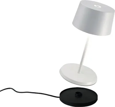 Produktbild von Zafferano Olivia Mini Tischlampe - Aufladbare LED Außenlampe - 22 cm - Weiß