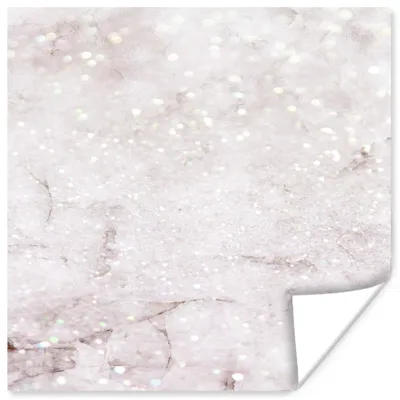 Produktbild von MuchoWow® Poster Marmor - Rosa - Glitzer 50x50 cm - Wohnzimmerdekoration
