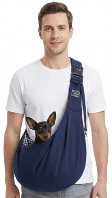 Hundesling Tragetasche für kleine Hunde & Katzen, Marineblau