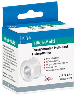 Produktbild von Höga-Multi Heft- und Fixierpflaster, transparent, 2,5 cm x 5 m, 2 Stück