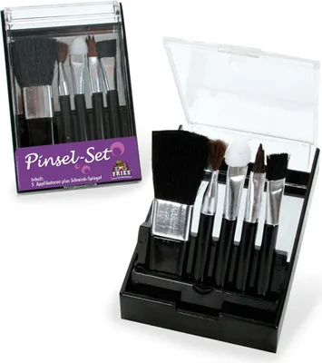 Produktbild von Pinsel Applikator Makeup Schmink Set 5 Stück Inkl. Spiegel Karneval Fasching