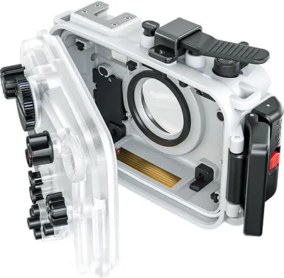 Produktbild von Wasserdichtes Gehaeuse fuer die TG7-Kamera, fuer Action-Kamera unter Wasser, 60 m/195 Fuss, Tauchschutzhuelle mit 52-mm-Gewindeschnittstelle und 67-mm-Objektivadapter, kompatibel mit der Olympus TG-7-Kamera