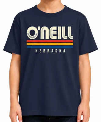 Produktbild von O'Neill Nebraska Vintage Retro 70s 80s Style Streifen USA Amerika Kinder T-Shirt, Navy, 152