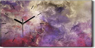 Produktbild von Wandbild Leinwand Bilder mit Uhr Kunstdruck 60x30 Abstrakte surreale Wolken - schwarze Hände