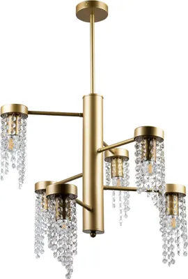 Zdjęcie produktu dla Żyrandol GEA złoto-przezroczysty 6xE27x20W metal wym:85x34x50cm IP20 Polux