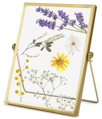 Obrázok produktu pre Fotolap s motívom kvetov, zlatá farba, rozmery 15 x 20 cm
