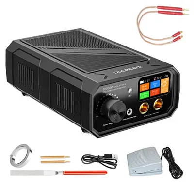 Produktbild von Punktschweißgerät - Handheld-Punktschweißmaschine - Doppelimpuls - 1200 A - 10000 W - Einstellbar - Für 18650-Akkus - EU-Stecker