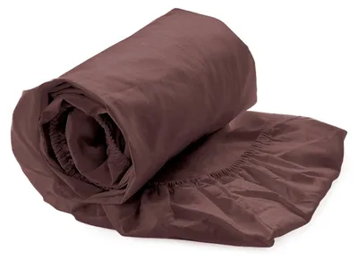 Productafbeelding van Heckettlane Hoeslaken Elementi Marsala Brown 90x210 cm 100% Katoensatijn