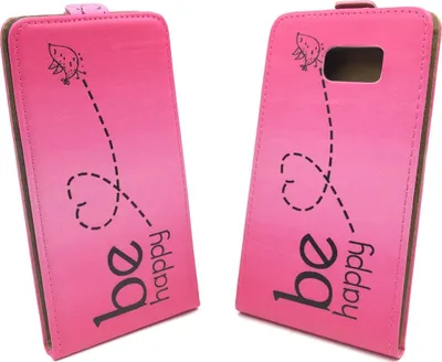 Produktbild von Handyhülle Tasche für Handy Samsung Galaxy S6 Edge+ Be Happy Pink