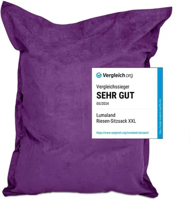 Produktbild von Lumaland XXL Microvelours Sitzsack - 380L - 140 x 180 cm - Indoor - Lila