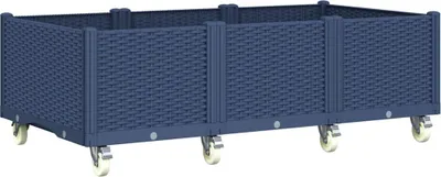 Obrázok produktu pre vidaXL Kvetináč s kolieskami modro-šedý 150x80x54 cm PP