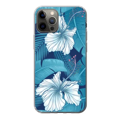 Produktbild von MuchoWow® Handyhülle Schutzhülle Hülle für iPhone 13 Pro Tropisch - Blumen - Blau Silikon Softcase Handy Hülle - Handy-Tasche