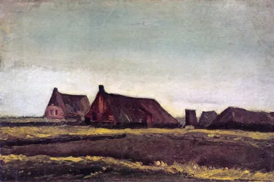 Obrázok produktu pre Vincent Van Gogh Art Print Obraz - Farmy, 1883 (80 x 120 cm)