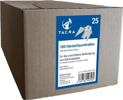 Produktbild von 100 TaCra Hartschaumkrallen / Klammern zur Befestigung von Dämmplatten