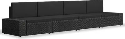 Obrázek produktu pro vidaXL 4dílná zahradní lehátková souprava Poly Rattan Black