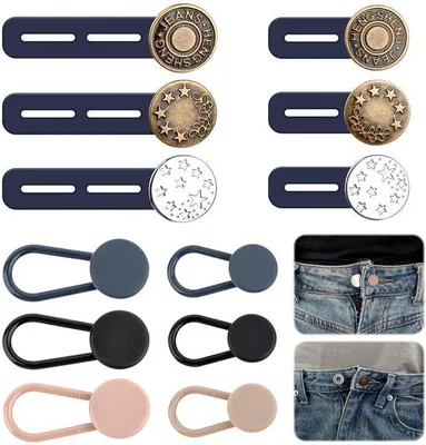 Produktbild von Knoppenverlängerer – 12 Stücke – Jeans- und Hose-Extender – Ohne Nähen – Wiederverwendbar – Für Männer und Frauen