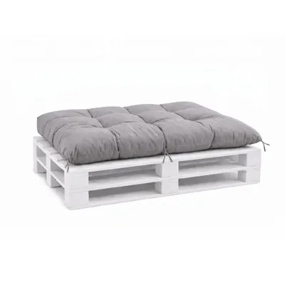 Imagen del producto de Cojín para palets VBChome, ideal para muebles de palets, para jardín o balcón. Disponible en 12 colores, con relleno de partículas de espuma. Cojín de asiento gris, dimensiones: 120 x 80 cm