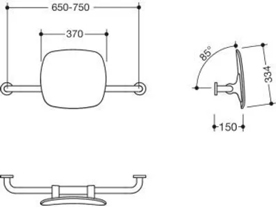 Produktbild von HEWI 805.51.916 92 Rückenstütze, WA = 150mm