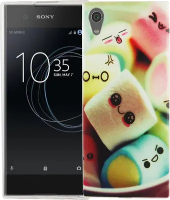 Produktbild von Handy Hülle für Sony Xperia XA1 Cover Case Schutz Tasche Motiv Slim Silikon TPU Schriftzug Marshmallows